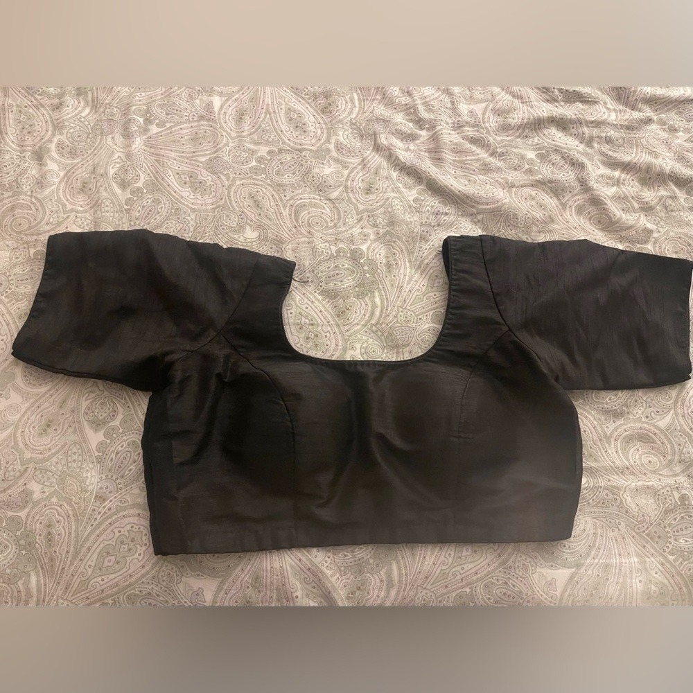 Elegant Black Saree/Lehenga Blouse or Crop Top